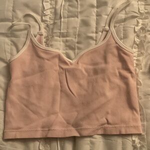 Brand New WITH TAGS Garage Seamless Sweetheart Cami Pink + White Binding Size M